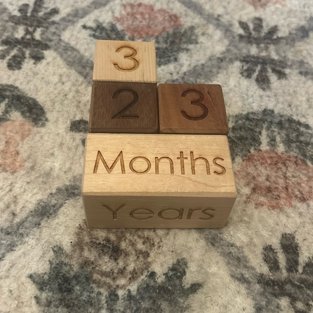 Little Sapling Toys wooden block milestone prop